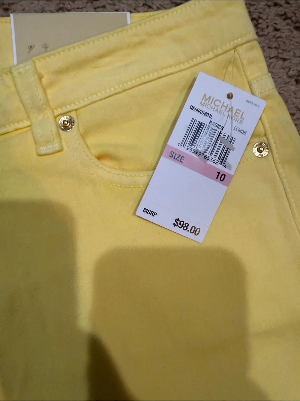 Michael Kors Women's Bright Yellow Skinny Jeans